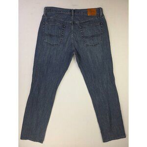 Lucky Brand Size 36X34 Mens 221 Original Straight Blue Denim 5 Pocket Logo Jeans